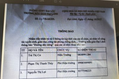 ĐƯỜNG DÂY NÓNG MG ĐẠI LÃNH